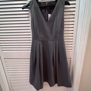 J CREW Petite V-neck dress in Super 120s wool Dark Gray Women 4P